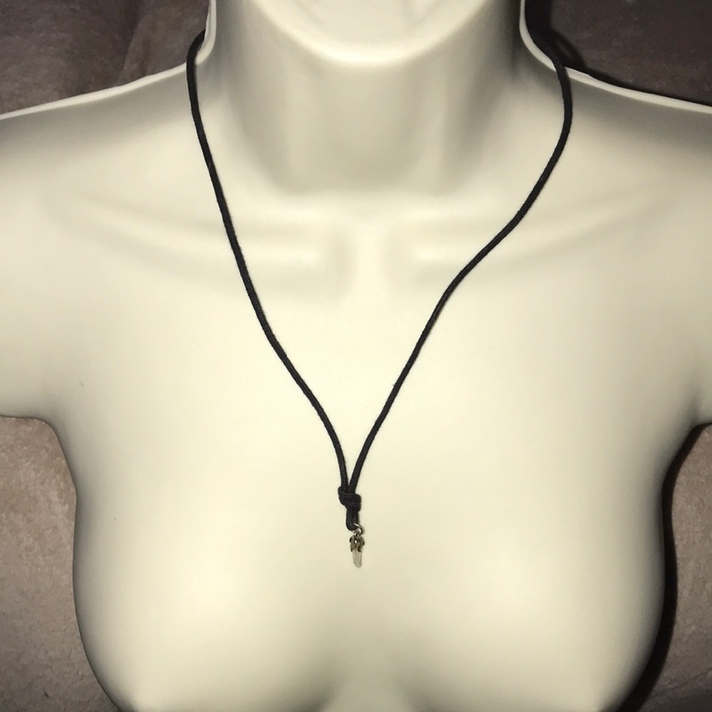 crystal on a rope adjustable necklace 21” vintage